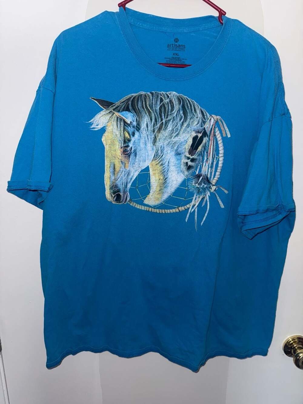 Artisans Blue Horse Dreamcatcher Graphic T-Shirt